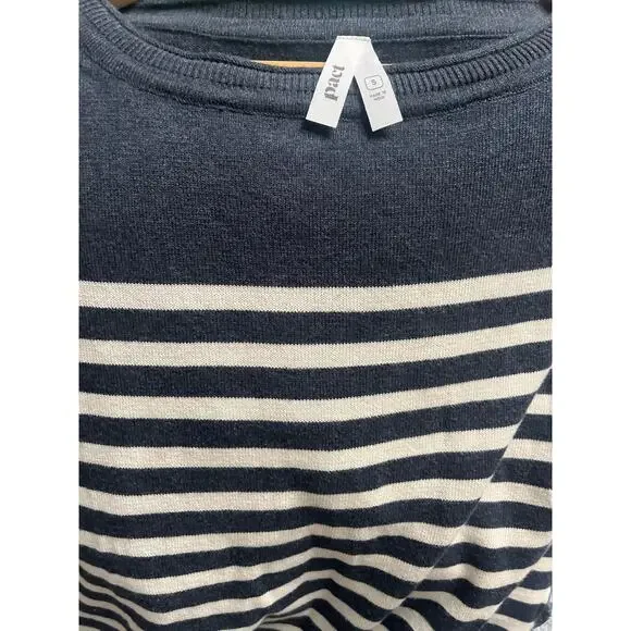 Pact 100% Organic Cotton Crew Neck Sweater Charcoal Gray and Cream Small - Picture 5 of 6